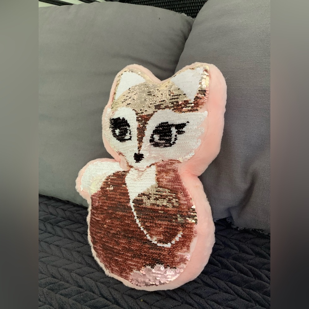 Sequined Fox Pillow